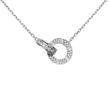 [Peak]LOVE DOUBLE-RING PENDANT FULL-PAVÉ NECKLACE