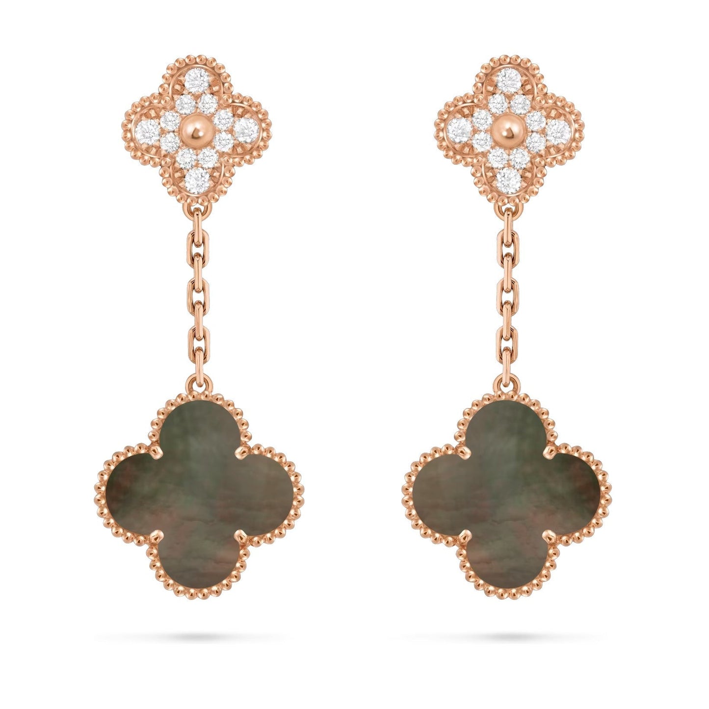 [Peak]CLOVER DUAL-MOTIF STATEMENT STUD EARRINGS - DOUBLE-CHARM COLLECTION