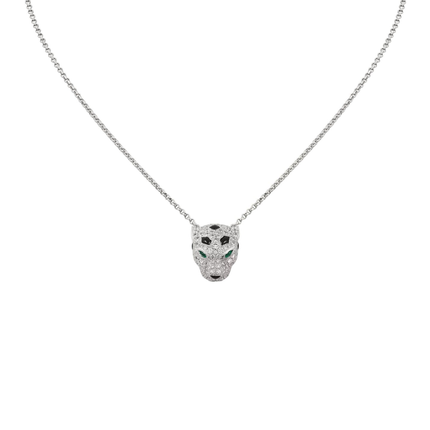 [Peak]LEOPARD HEAD FULL PAVÉ DIAMOND PENDANT NECKLACE
