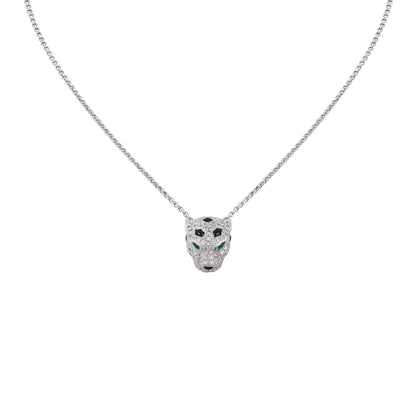 [Peak]LEOPARD HEAD FULL PAVÉ DIAMOND PENDANT NECKLACE