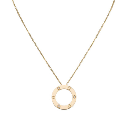 [Peak]LOVE LARGE CIRCULAR PENDANT 3-DIAMOND NECKLACE