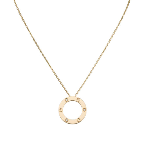 [Peak]LOVE LARGE CIRCULAR PENDANT 3-DIAMOND NECKLACE