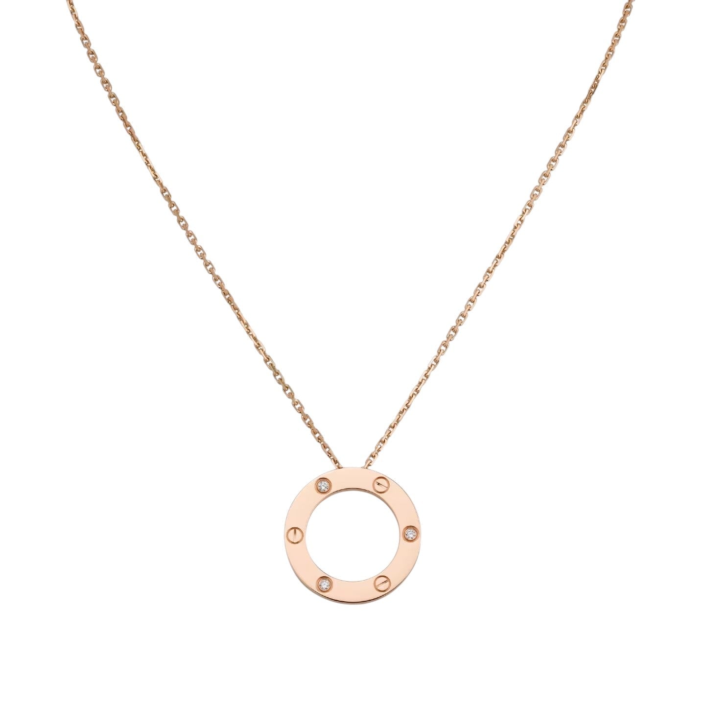 [Peak]LOVE LARGE CIRCULAR PENDANT 3-DIAMOND NECKLACE