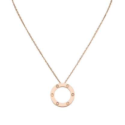 [Peak]LOVE LARGE CIRCULAR PENDANT 3-DIAMOND NECKLACE