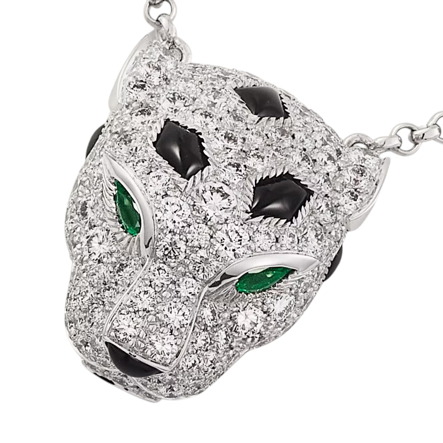 [Peak]LEOPARD HEAD FULL PAVÉ DIAMOND PENDANT NECKLACE