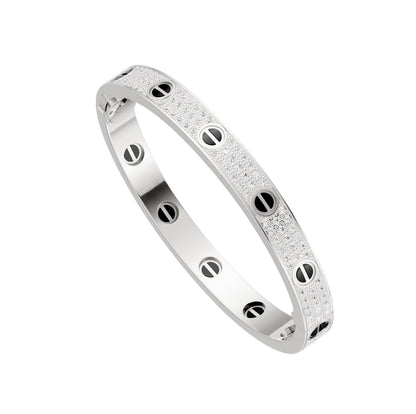 [Peak]CLASSIC 6.1MM LOVE BANGLE - DIAMOND PAVÉ & BLACK CERAMIC