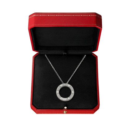 [Peak]LOVE LARGE CIRCULAR PENDANT FULL-PAVÉ DIAMOND NECKLACE