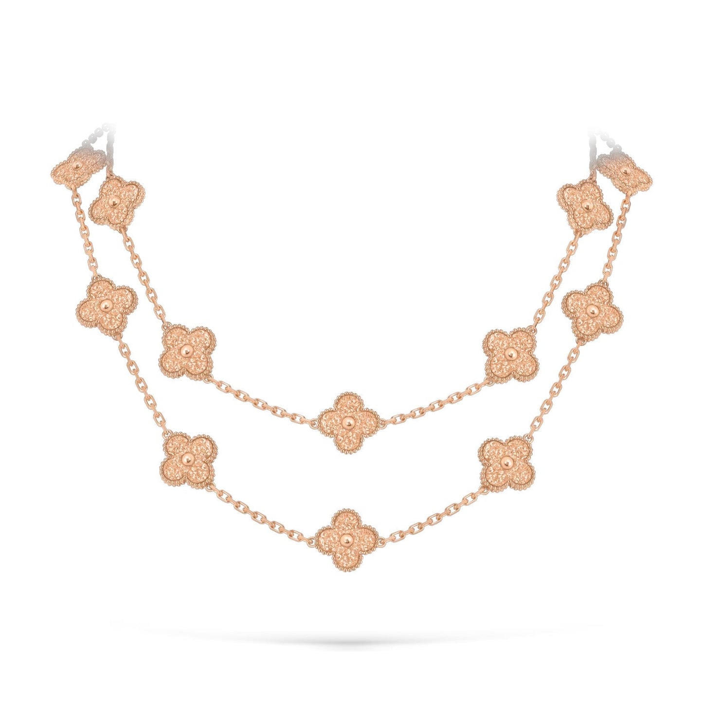 [Peak]CLASSIC 20-MOTIF LUCKY CLOVER LONG NECKLACE ROSE GOLD COLLECTION