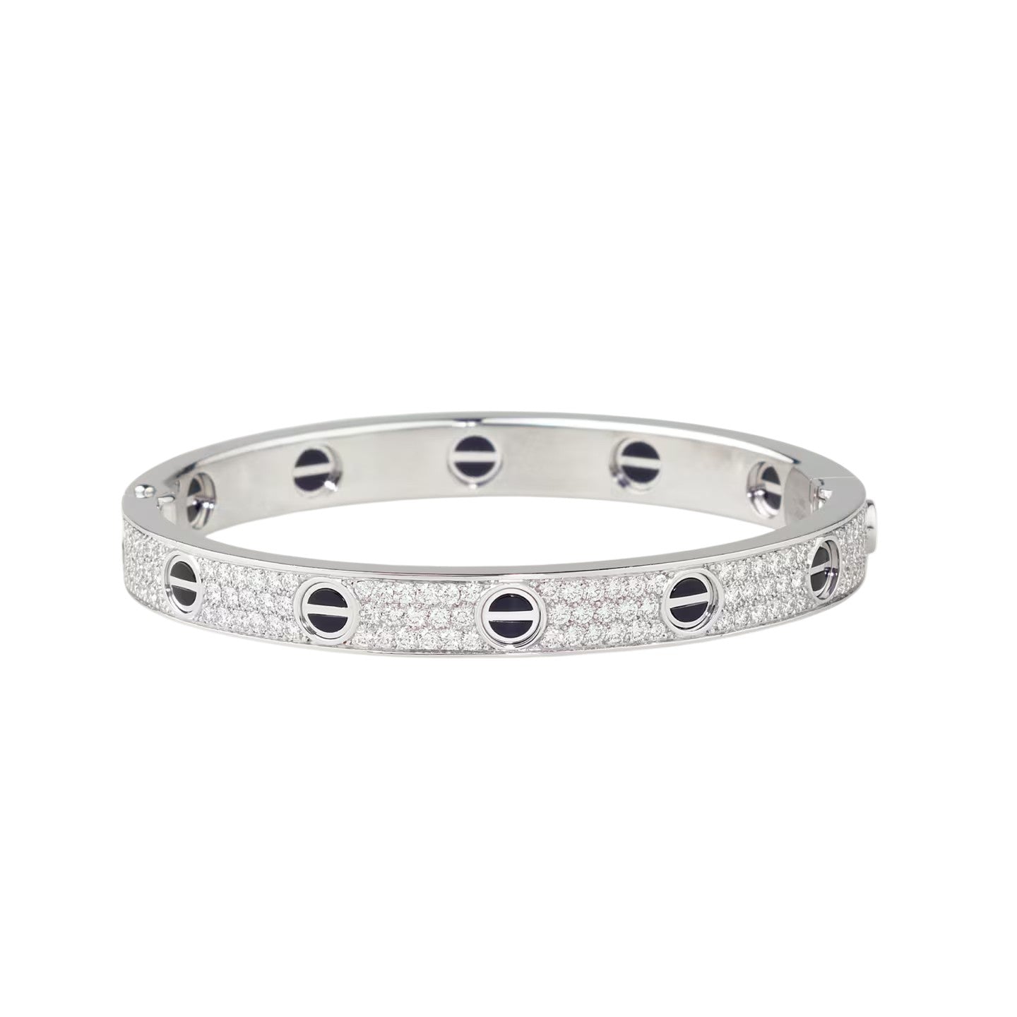 [Peak]CLASSIC 6.1MM LOVE BANGLE - DIAMOND PAVÉ & BLACK CERAMIC