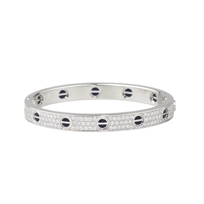 [Peak]CLASSIC 6.1MM LOVE BANGLE - DIAMOND PAVÉ & BLACK CERAMIC