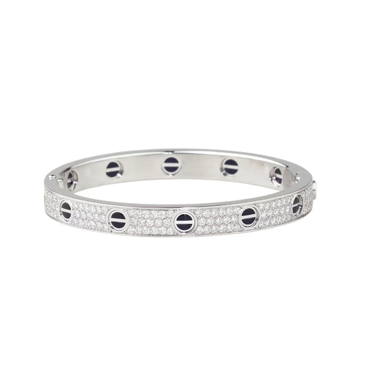 [Peak]CLASSIC 6.1MM LOVE BANGLE - DIAMOND PAVÉ & BLACK CERAMIC