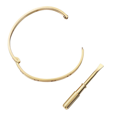 [Peak]CLASSIC 6.1MM LOVE SINGLE-SCREW CLOSURE BANGLE - 4-DIAMOND