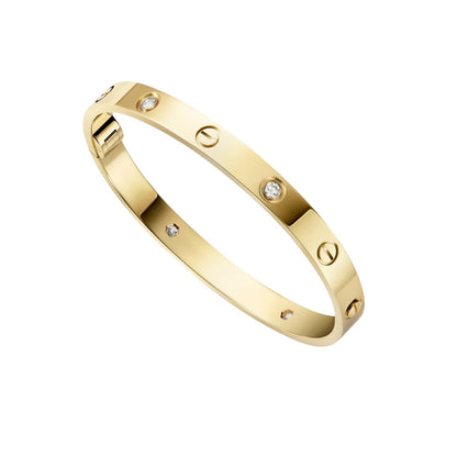 [Peak]CLASSIC 6.1MM LOVE SINGLE-SCREW CLOSURE BANGLE - 4-DIAMOND