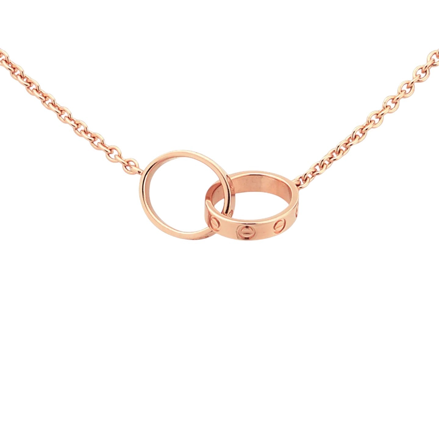 [Peak]LOVE DOUBLE-RING INTERLOCKED NECKLACE
