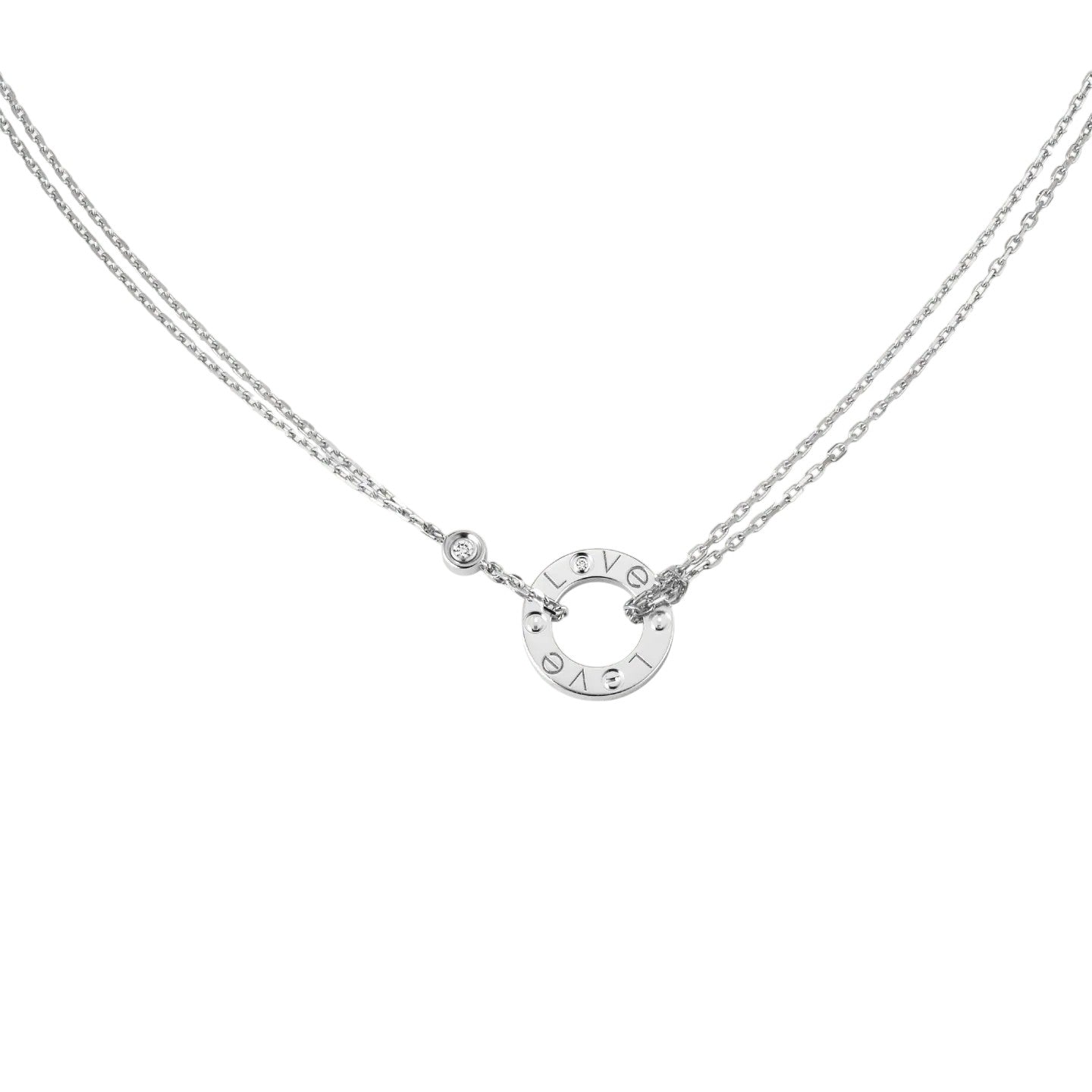 [Peak]LOVE CIRCULAR PENDANT 2-DIAMOND NECKLACE