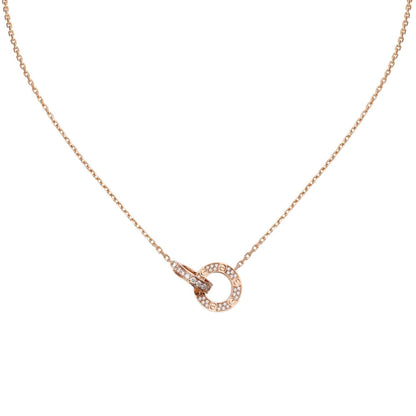 [Peak]LOVE DOUBLE-RING PENDANT FULL-PAVÉ NECKLACE