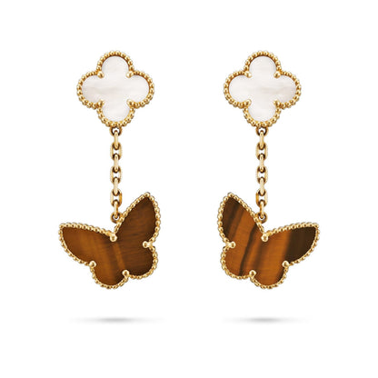 [Peak]CLOVER DUAL-MOTIF STATEMENT STUD EARRINGS - DOUBLE-CHARM COLLECTION