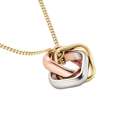 [Peak]TRI-COLOR SQUARE RING NECKLACE