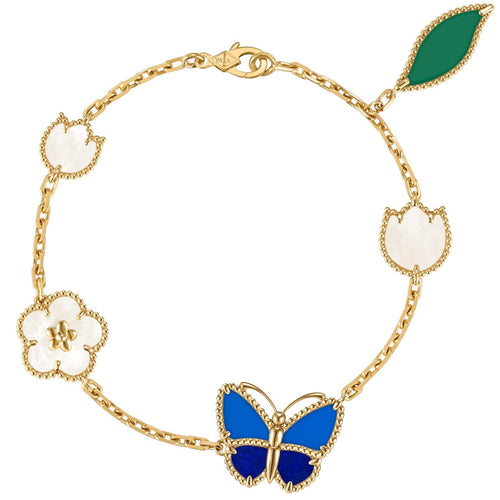 [Peak]SPRING ENCHANTMENT BUTTERFLY & FLORAL CHARM BRACELET