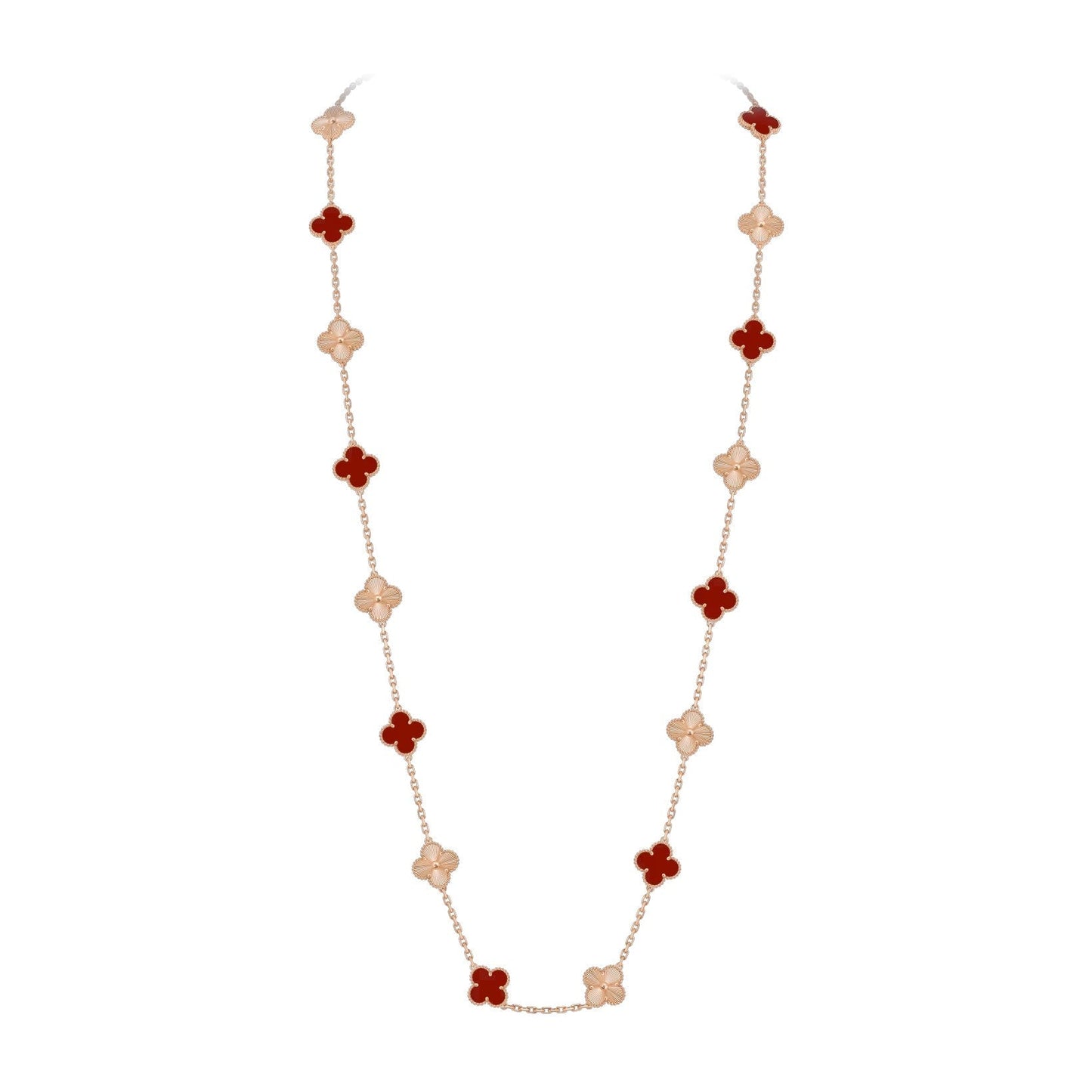 [Peak]CLASSIC 20-MOTIF LUCKY CLOVER LONG NECKLACE ROSE GOLD COLLECTION