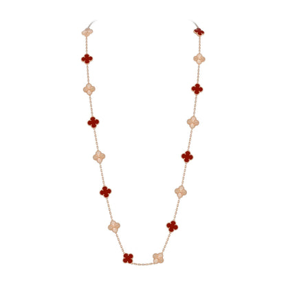 [Peak]CLASSIC 20-MOTIF LUCKY CLOVER LONG NECKLACE ROSE GOLD COLLECTION
