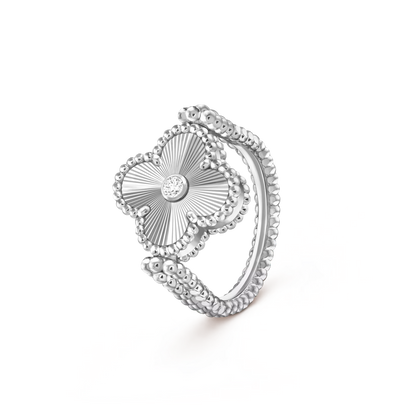 [Peak]LUCKY CLOVER WHITE GOLD REVERSIBLE RING
