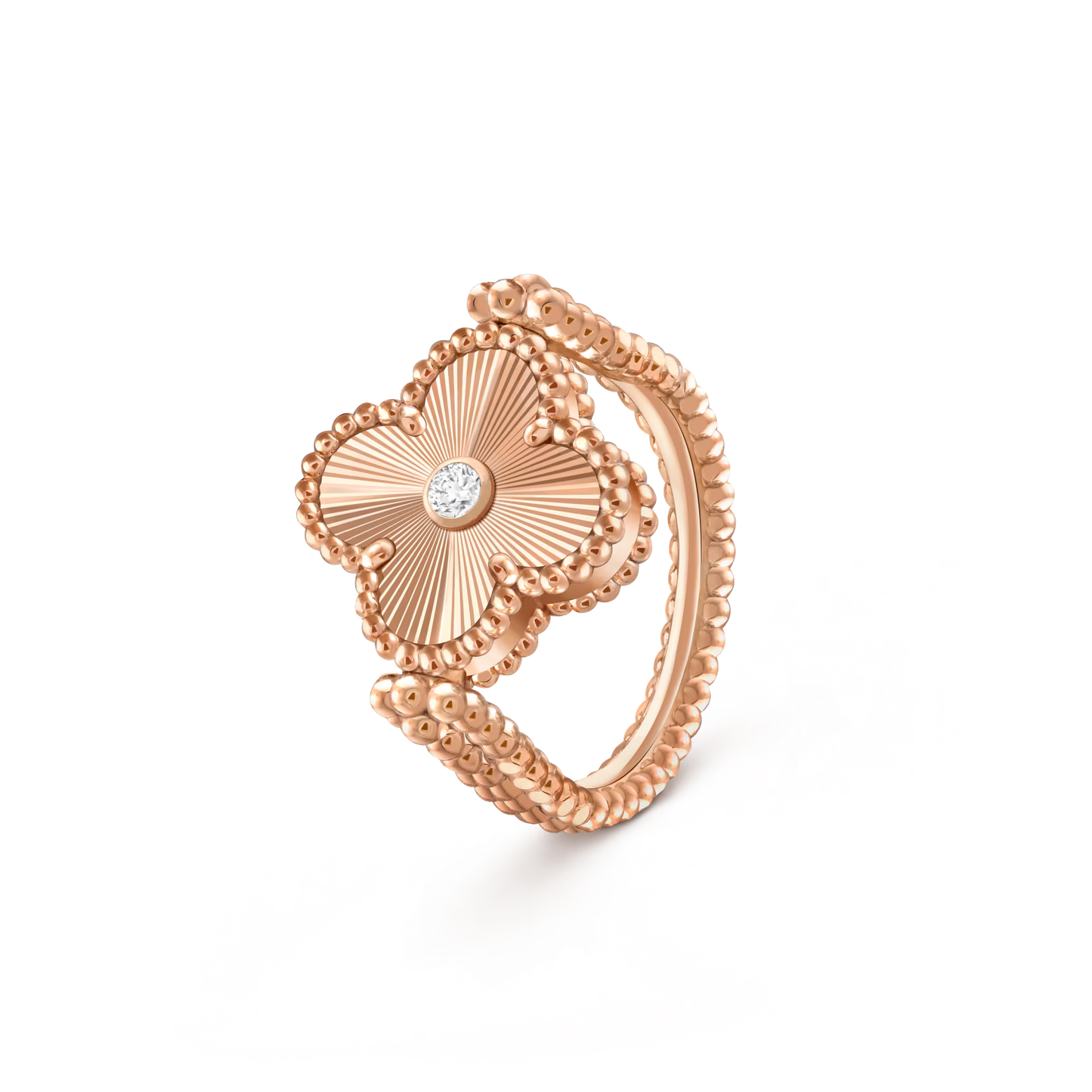 [Peak]LUCKY CLOVER ROSE GOLD REVERSIBLE RING
