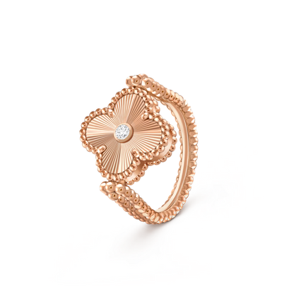 [Peak]LUCKY CLOVER ROSE GOLD REVERSIBLE RING