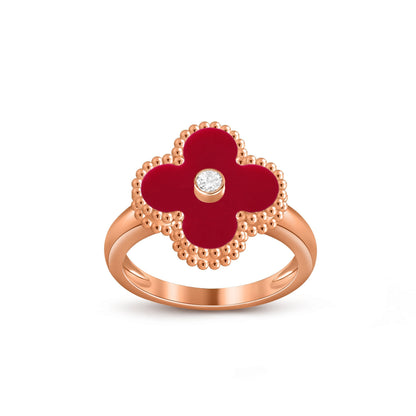 [Peak]LUCKY CLOVER DIAMOND-ACCENT ROSE GOLD RING COLLECTION