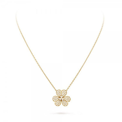 [Peak]PAVÉ DIAMOND FLOWER CHARM NECKLACE
