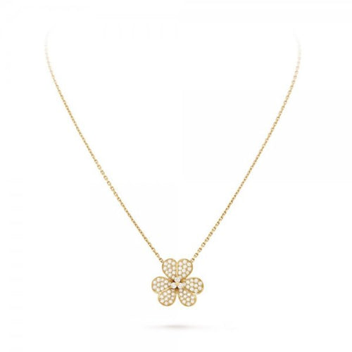 [Peak]PAVÉ DIAMOND FLOWER CHARM NECKLACE