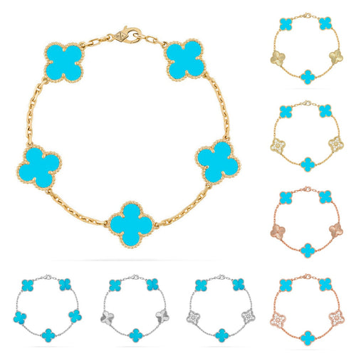 [Peak]LUCKY CLOVER 5-MOTIF BRACELET - TURQUOISE COLLECTION