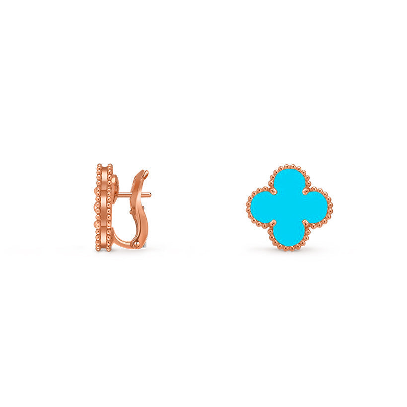 [Peak]15MM CLOVER FLOWER STUD EARRINGS ROSE GOLD COLLECTION