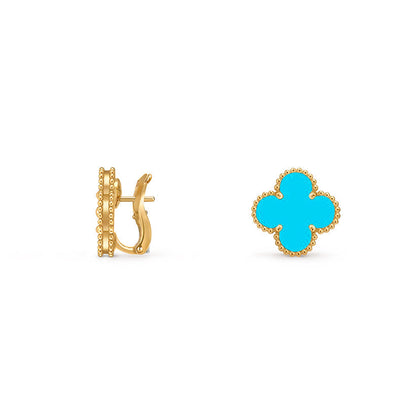 [Peak]15MM CLOVER FLOWER STUD EARRINGS GOLD COLLECTION