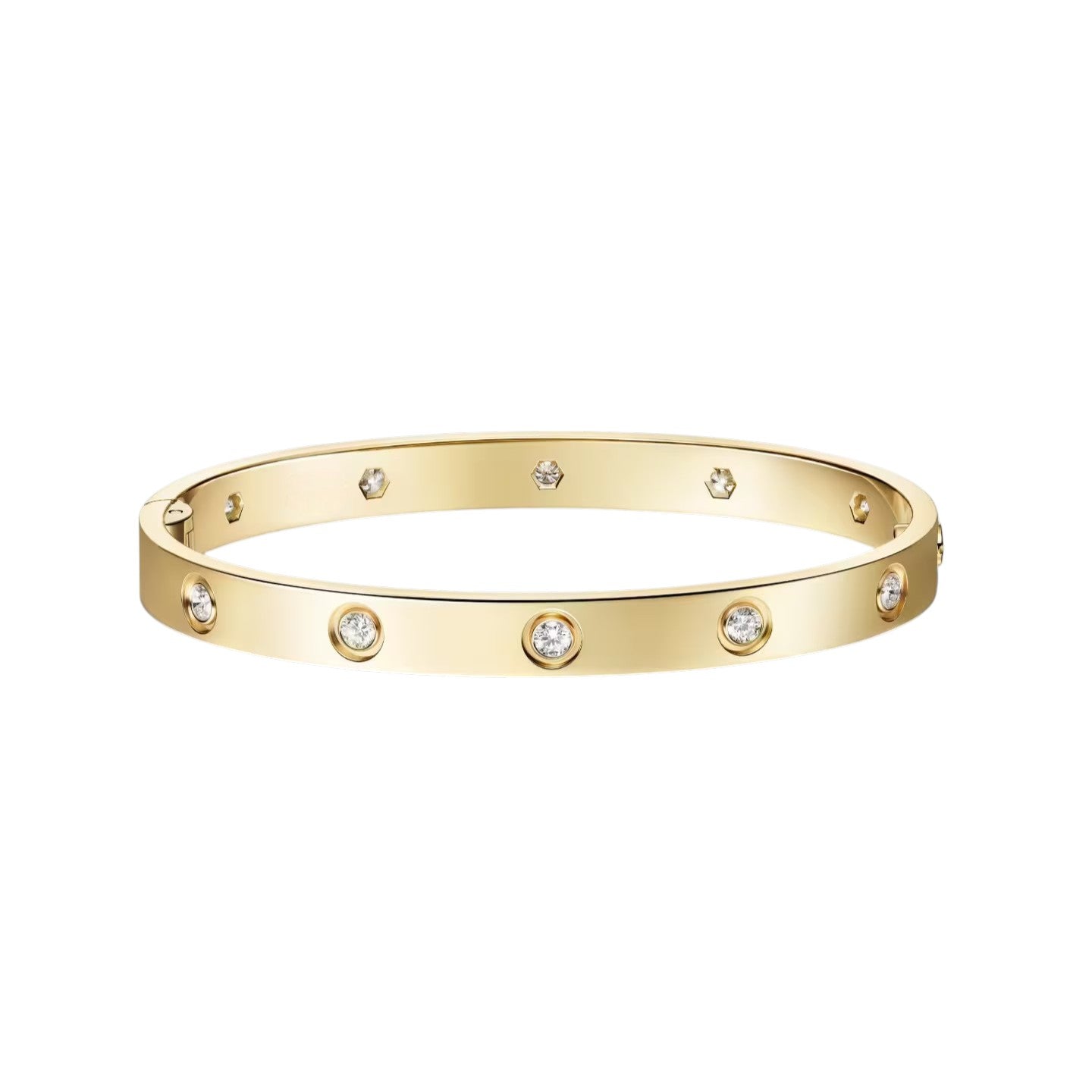 [Peak]CLASSIC 6.1MM LOVE SINGLE-SCREW CLOSURE BANGLE - 10-DIAMOND