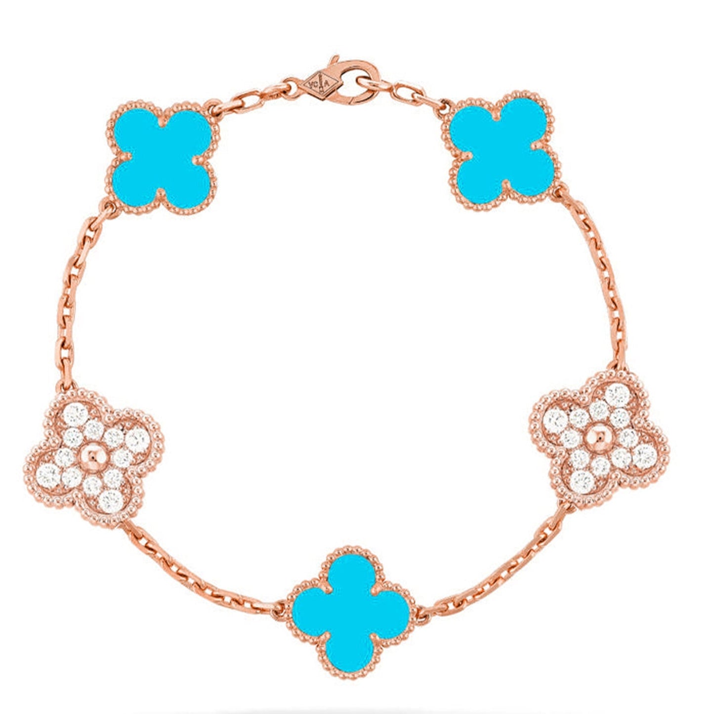 [Peak]LUCKY CLOVER 5-MOTIF BRACELET - TURQUOISE COLLECTION