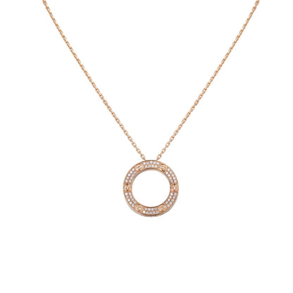 [Peak]LOVE LARGE CIRCULAR PENDANT FULL-PAVÉ DIAMOND NECKLACE