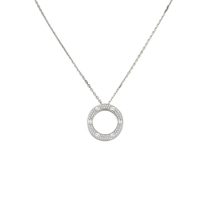 [Peak]LOVE LARGE CIRCULAR PENDANT FULL-PAVÉ DIAMOND NECKLACE