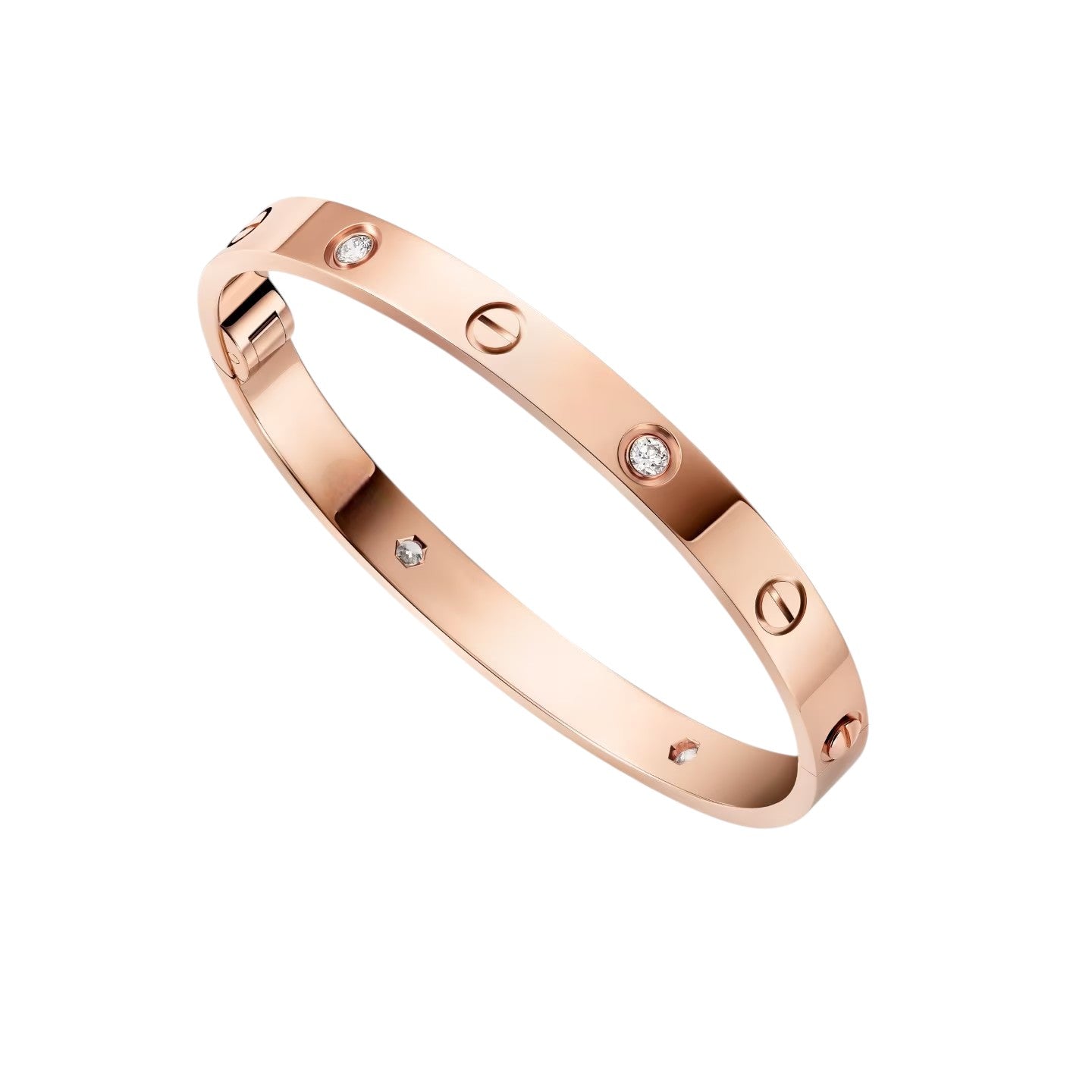 [Peak]CLASSIC 6.1MM LOVE SINGLE-SCREW CLOSURE BANGLE - 4-DIAMOND