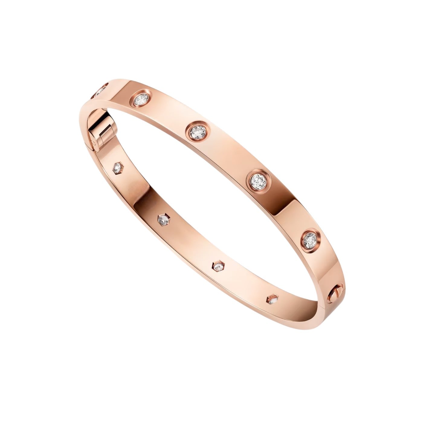 [Peak]CLASSIC 6.1MM LOVE SINGLE-SCREW CLOSURE BANGLE - 10-DIAMOND