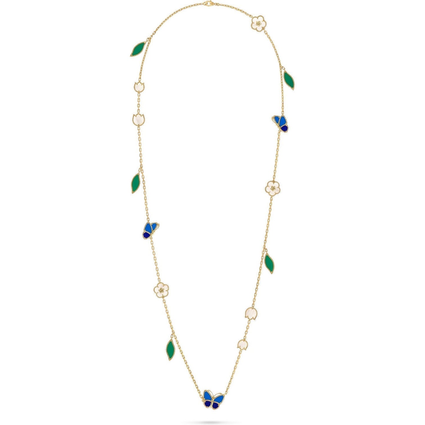 [Peak]LUCKY SPRING BUTTERFLY & FLOWER STATEMENT NECKLACE - 15-MOTIF FLORAL DESIGN