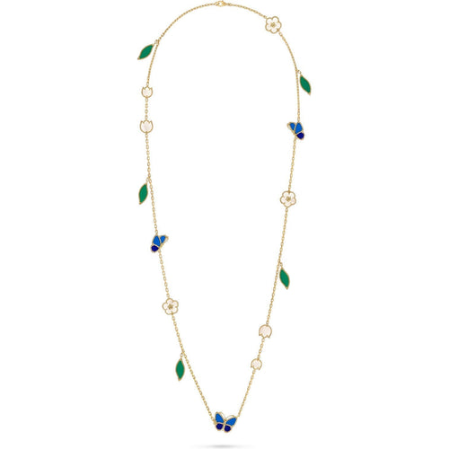 [Peak]LUCKY SPRING BUTTERFLY & FLOWER STATEMENT NECKLACE - 15-MOTIF FLORAL DESIGN
