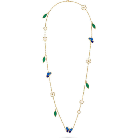 [Peak]LUCKY SPRING BUTTERFLY & FLOWER STATEMENT NECKLACE - 15-MOTIF FLORAL DESIGN