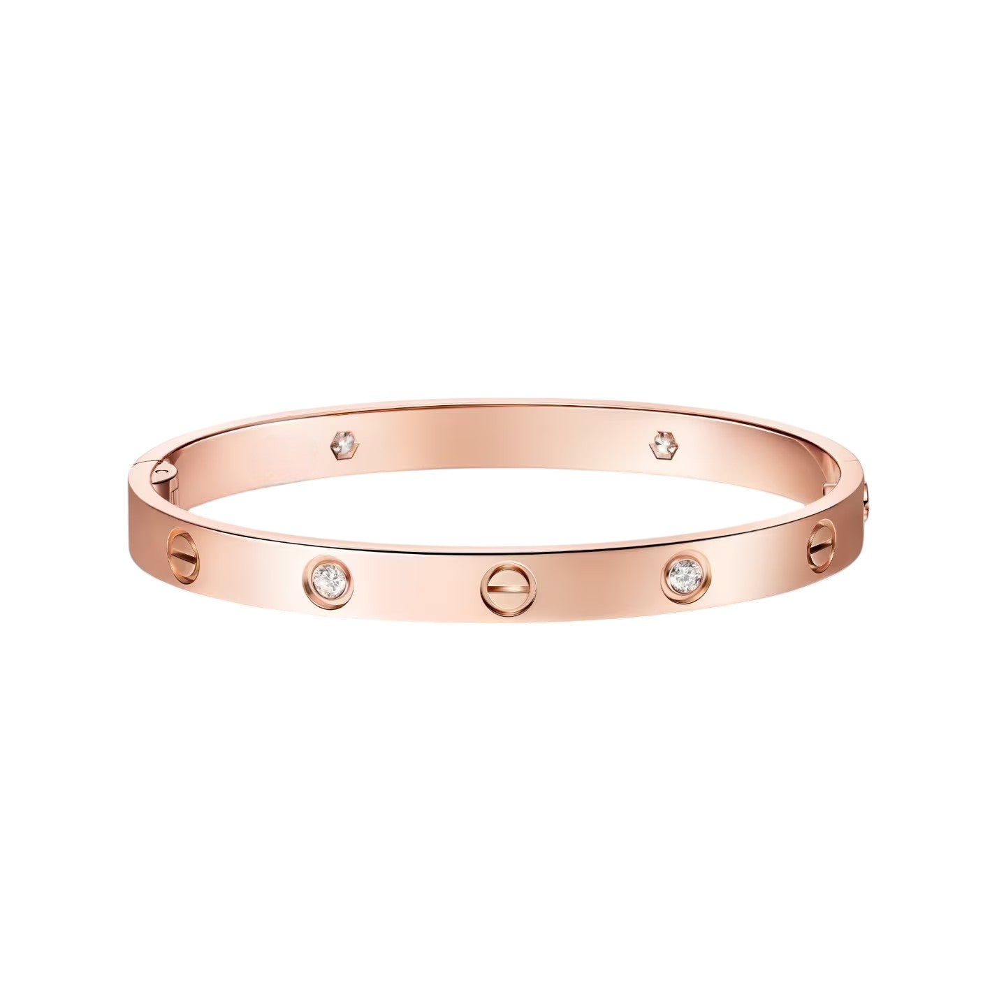 [Peak]CLASSIC 6.1MM LOVE SINGLE-SCREW CLOSURE BANGLE - 4-DIAMOND