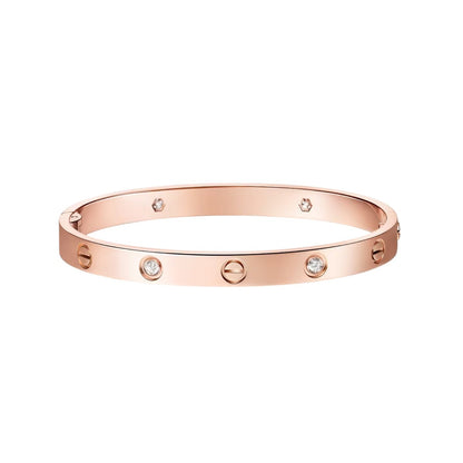 [Peak]CLASSIC 6.1MM LOVE SINGLE-SCREW CLOSURE BANGLE - 4-DIAMOND