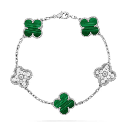 [Peak]LUCKY CLOVER 5-MOTIF BRACELET - MALACHITE COLLECTION