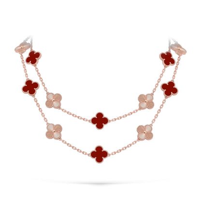 [Peak]CLASSIC 20-MOTIF LUCKY CLOVER LONG NECKLACE ROSE GOLD COLLECTION