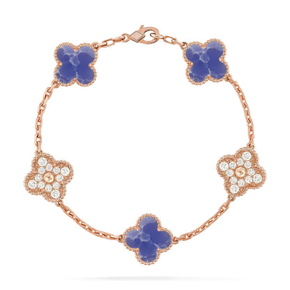 [Peak]LUCKY CLOVER 5-MOTIF BRACELET - BLUE LARIMAR COLLECTION