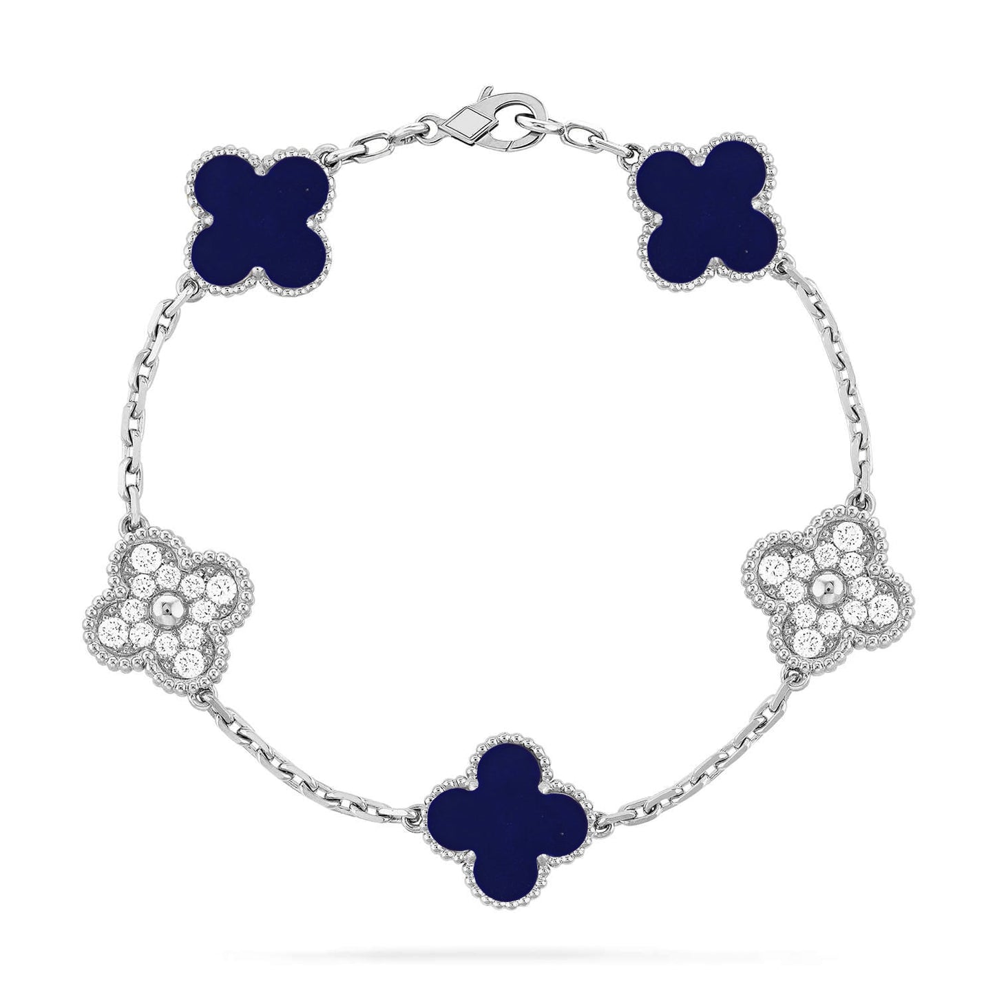 [Peak]LUCKY CLOVER 5-MOTIF BRACELET - LAPIS LAZULI COLLECTION