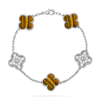 [Peak]LUCKY CLOVER 5-MOTIF BRACELET -  TIGER’S EYE COLLECTION